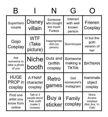 Comic Con Bingo 2025 Bingo Card