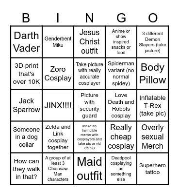 Comic Con Bingo 2025 Bingo Card