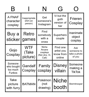 Comic Con Bingo 2025 Bingo Card