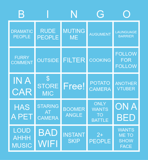 Co-Host Bingo Card