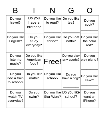 Find Someone Who... Bingo Card