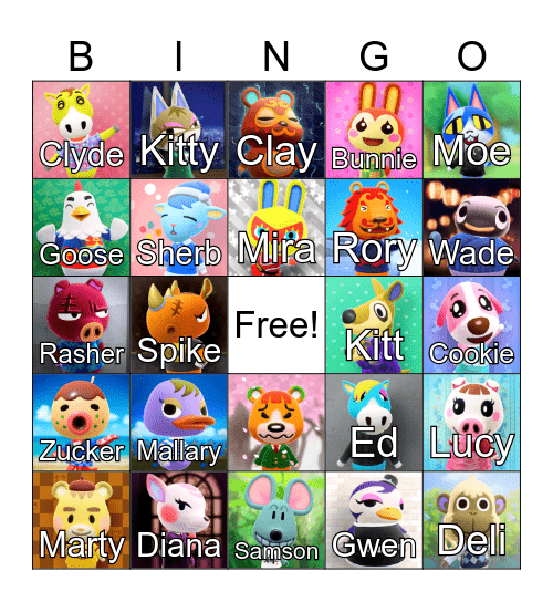 Animal Crossing Bingo Card