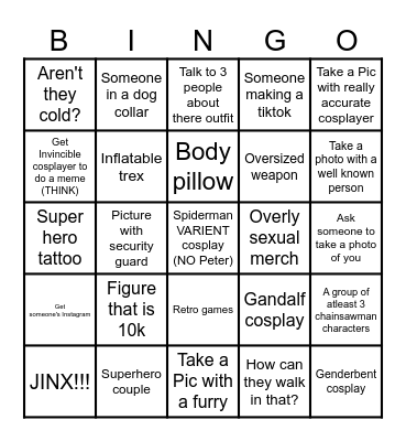 COMIC CON BINGO 2025 Bingo Card