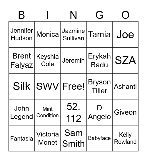 R&BINGO Card