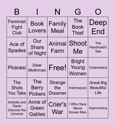 Liv's Library Bingo Card