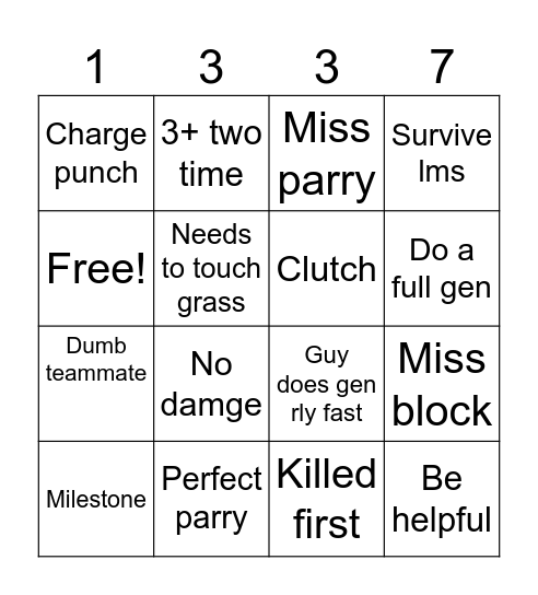 Guest Bingo Card