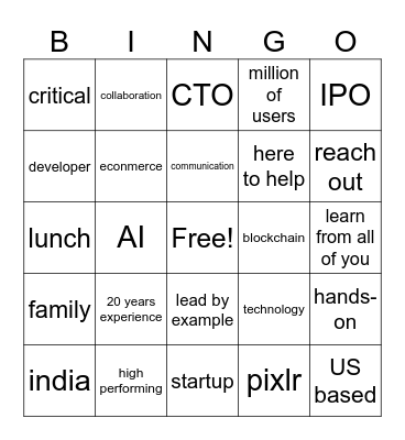 BING BONG Bingo Card