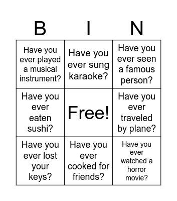 HUMAN BINGO Card