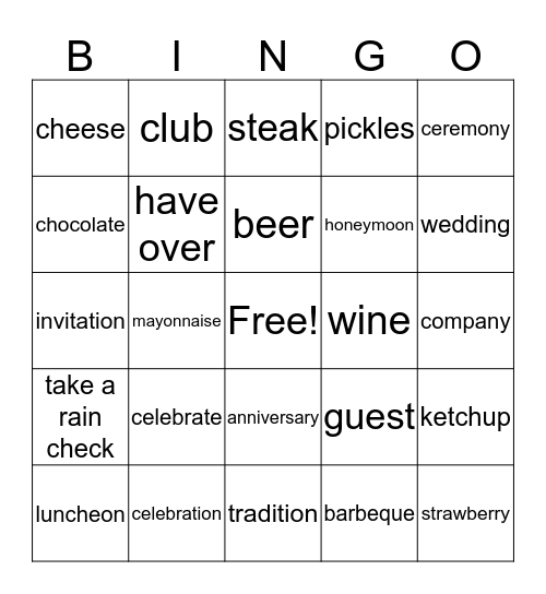 Book 15 Lesson 2 Bingo Card