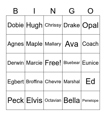 Animal Crossing Bingo Card