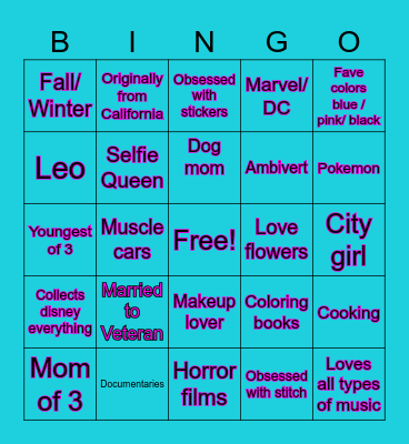 Jessy's Bingo Card