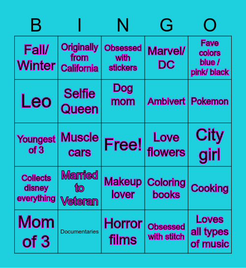 Jessy's Bingo Card