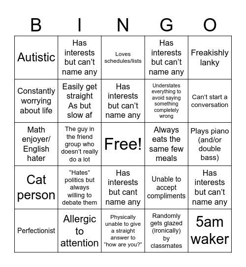Human Bingo Card