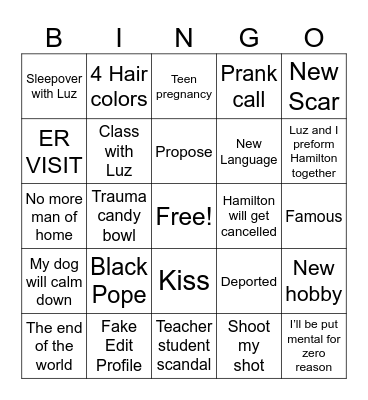 2025 Bingo Card