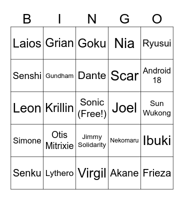 People Cassandra May Split Bingo Card
