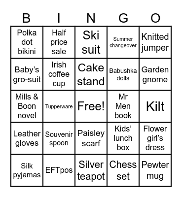 Boutique bingo Card