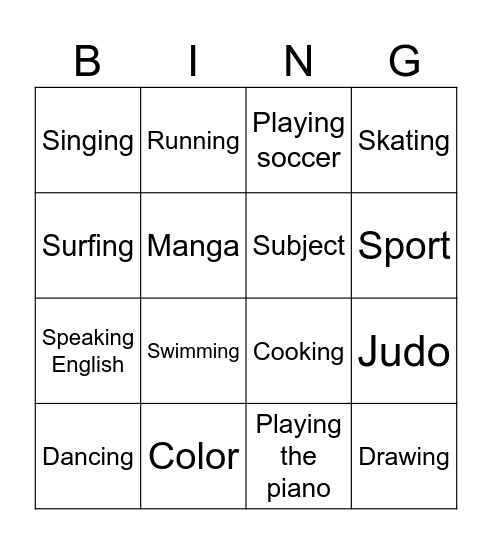 Bingo Card