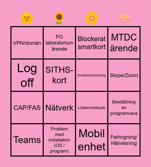 𝓜𝓪𝓳 𝓑𝓲𝓷𝓰𝓸 Bingo Card
