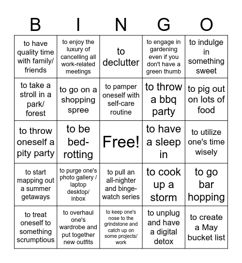 May holidays Bingo Card