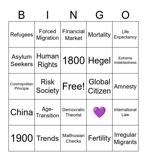 CONTEMPORARY BINGO Card