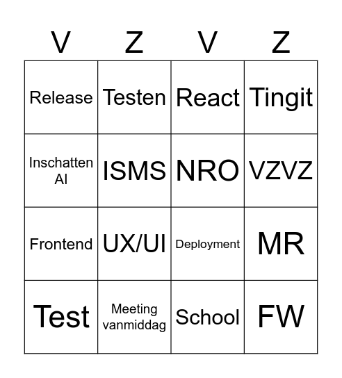 Standup Bingo! Bingo Card