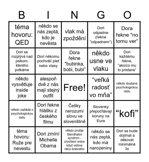 Dora Jambora Bingo Card