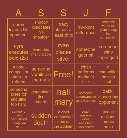 Iloilo Open Bingo ! Bingo Card