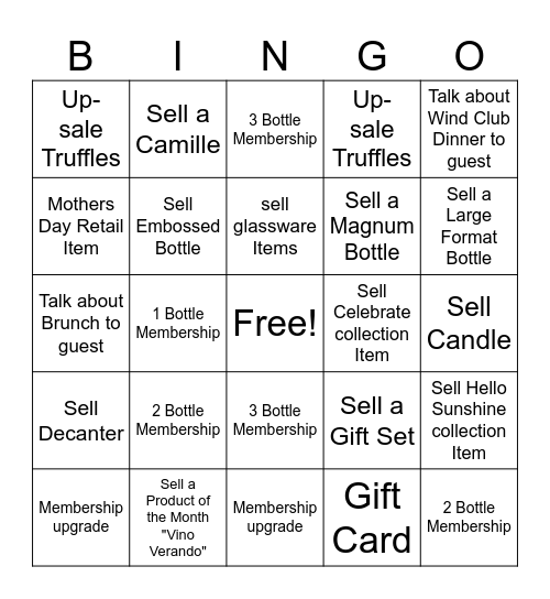 Cooper's Hawk TR Bingo Card