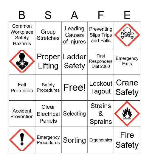 J.Jill Safety Bingo Card