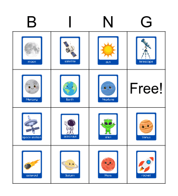 Space Bingo Card