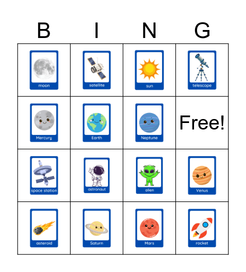 Space Bingo Card