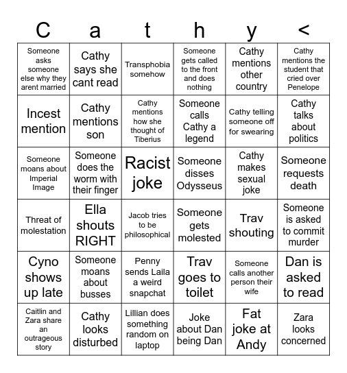 Classics Death Bongo Bingo Card