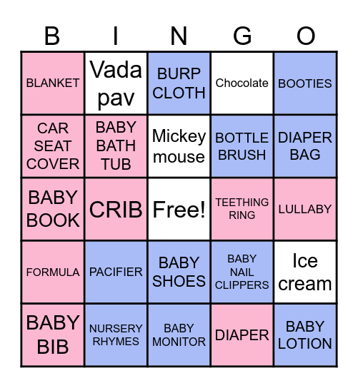 GENDER REVEAL BINGO Card