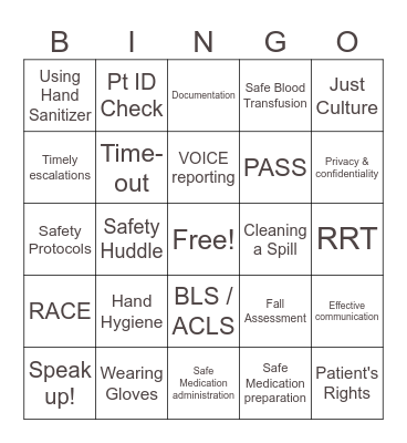 Here we Go... Bingo Card