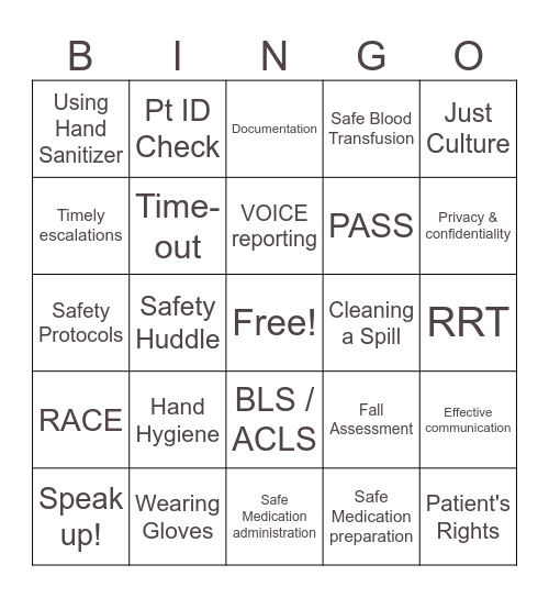 Here we Go... Bingo Card
