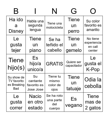 Edenred Bingo Card
