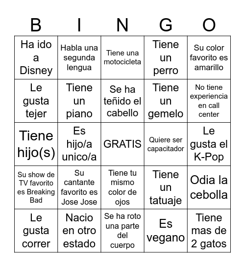 Edenred Bingo Card