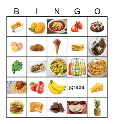 Food Bingo Card