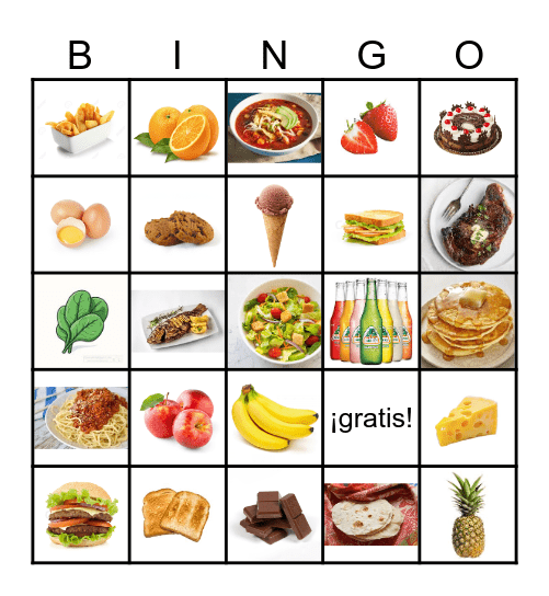 Food Bingo Card