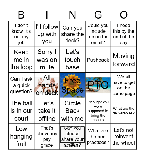 Company Meeting BINGO Card Bingo Card