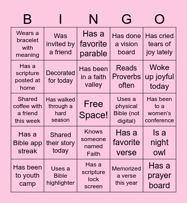 Blossom Bingo Card