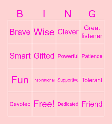 Mom's Bingo! Bingo Card