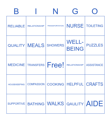 FIRST CHOICE Bingo Card