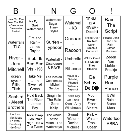 WATERBINGO Card
