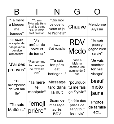 FRANCO ET COMPAGNIE Bingo Card