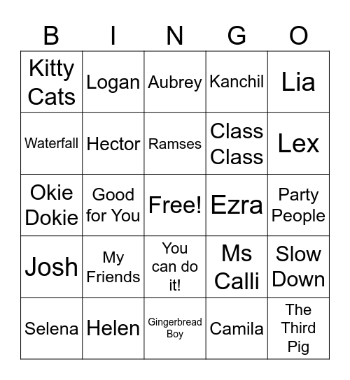 2nd Grade WIN Bingo Card