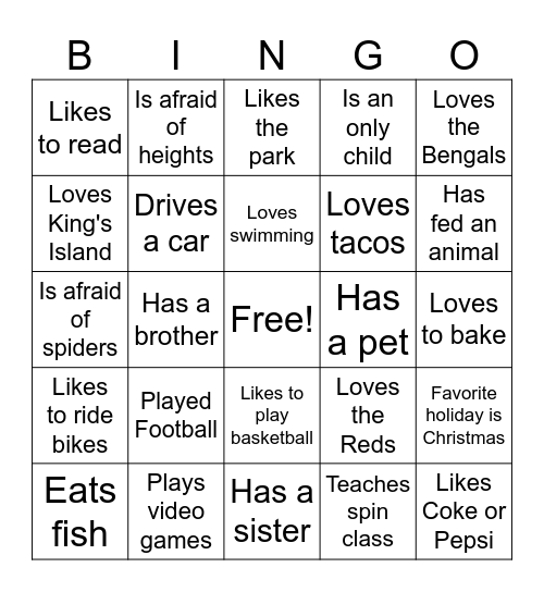 FIND SOMEONE WHO... Bingo Card