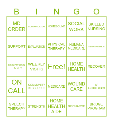 FIRST CHOICE Bingo Card