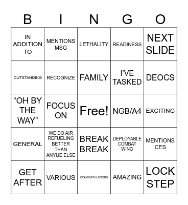 ALL CALL BINGO Card