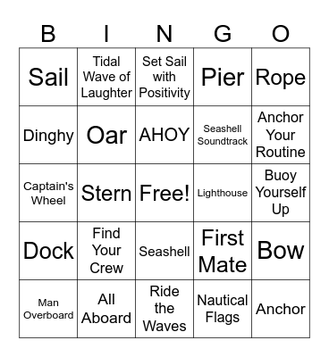 Nautical Nursing Bingo Card